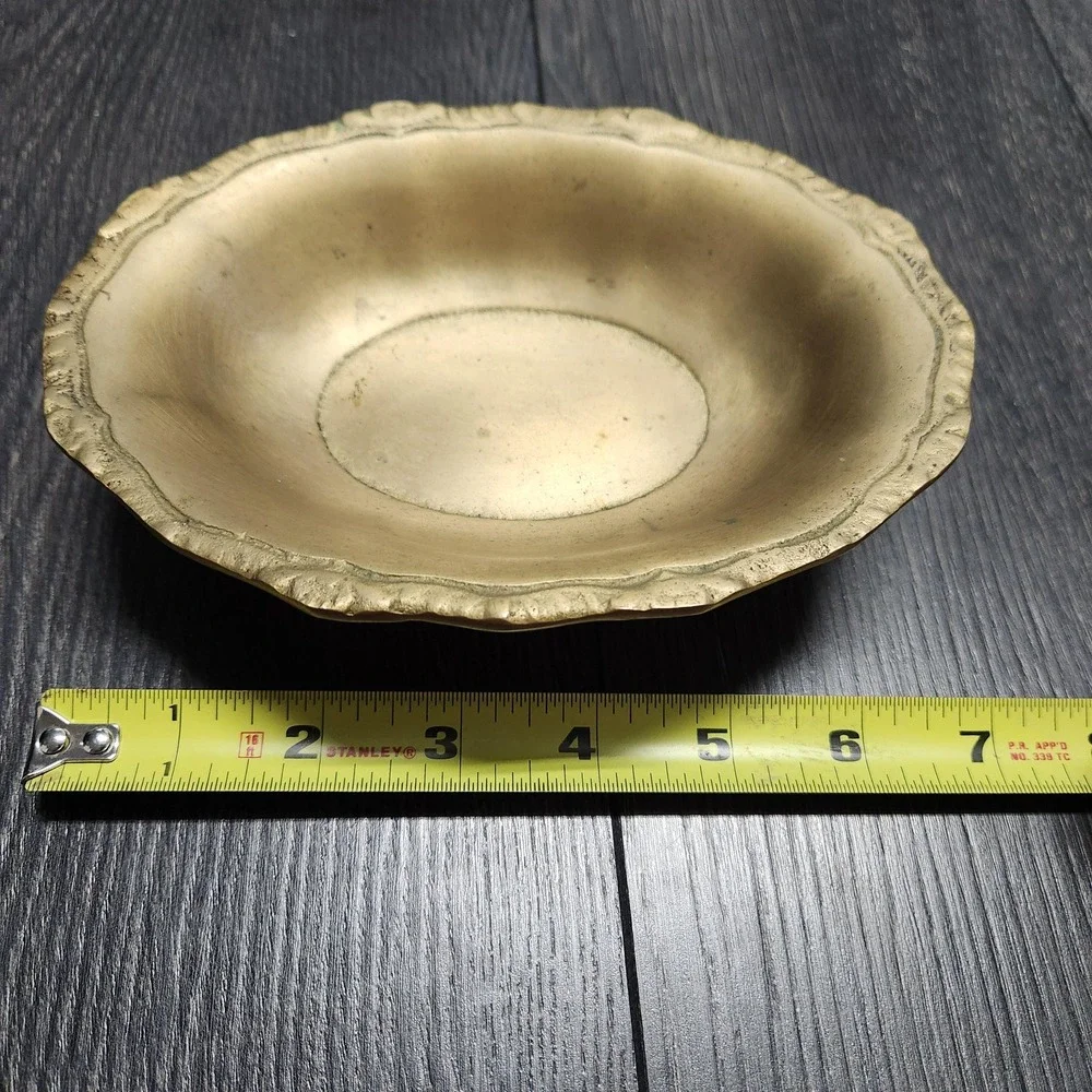 Vintage, Solid Brass Trinket dish. Mid-century Brass bowl.